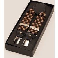 Oswin Hyde Men's Square & Compasses Clip On Braces in Brown