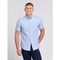 U.S. POLO ASSN. Men's Short Sleeve Oxford Shirt in Pale Blue | Size: 2XL