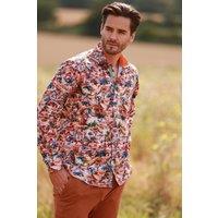 CLAUDIO LUGLI Men's Farm & Tractor Print Shirt in Yellow | Size: 2XL