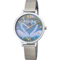 Johan Eric Women's Knoppsvane Watch With Photo Dial & Gold Mesh Strap in Silver
