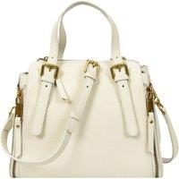 House of Leather Women's Womens Real Leather Handbag Small Size Top-Handle Style Juniper Black in White