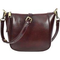 House of Leather Women's Womens Real Leather Cross Body Bag Small Size Sling Pouch Catherine Green in Burgundy