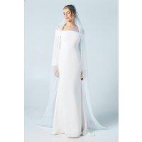 Coast Women's Long Sleeve Bardot Crepe Maxi Wedding Dress in Ivory | Size: 14