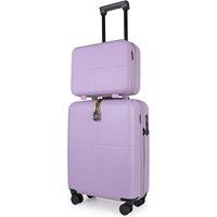 JLY Premium 100% Makrolon PC 2 PCS Suitcase Set | Vanity + Cabin Luggage in Lilac | Size: 2 Pack