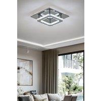 Modern Square Crystal Ceiling Light with Chrome Finish
