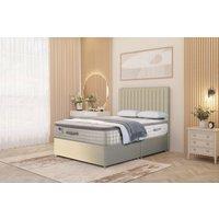 Somnior Eleanor Linen Divan Bed Set with Pillowtop Mattress & 54 Headboard in Beige | Size: Double
