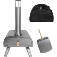 George Foreman Pizza Oven 16 Inch Wood Pellet with Paddle & Carry Bag in Silver