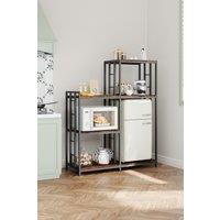 Living and Home 4-Tier Kitchen Storage Shelf Microwave Rack Fridge Holder in Black