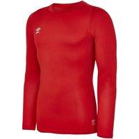 Umbro Men's Core Crew Neck Long-Sleeved Base Layer Top in Scarlet | Size: Medium