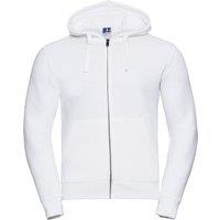 Russell Men's Authentic Full Zip Hooded Sweatshirt Hoodie in White | Size: Large