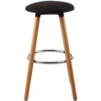 Orsina Black Round Bar Stool, Easy to Clean Kitchen Bar Stool, Footrest Barseat, Space-Saver Breakfast Stool