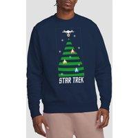 Star Trek The Original Series Christmas Tree Sweatshirt, Navy | Size: XL