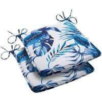 Luxury Living Tropical A Shape Seat Pad Pair in Blue | Size: 2 Pack