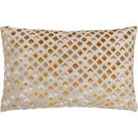 Paoletti Lexington Geometric Velvet Cushion in Gold | Size: 40 cm x 60 cm