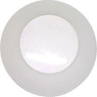 Neel Blue 33cm Charger Plates Checkered Design Glass Plates for Dinner Table Decoration in Silver