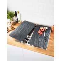 Chums Set Of 2 Universal Gas Electric Induction Hob Stove Covers Chopping in Dark Grey