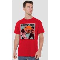 Bruce Lee Comic Panel T-Shirt, Red | Size: Large