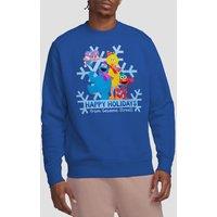 Sesame Street Happy Holidays Elmo, Cookie Monster, Abby Sweatshirt, Royal | Size: 2XL