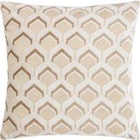 Paoletti Ledbury Geometric Velvet Cushion in Taupe | Size: 45 cm x 45 cm
