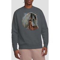 Twin Peaks Wild Wings Painted Horses Sweatshirt, Charcoal | Size: XL