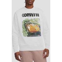 Chevrolet Chevy Corvette Poster Vintage Sweatshirt, White | Size: Large