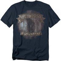 Bon Jovi New Jersey T-Shirt, Navy | Size: Large