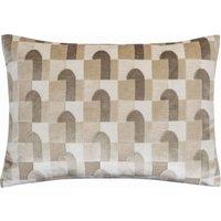Paoletti Keela Cut Velvet Geometric Cushion in Natural