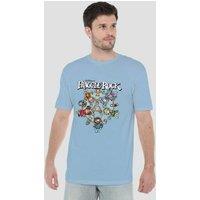 Jim Henson Fraggle Rock Spinning Gang T-Shirt, Light Blue | Size: XL