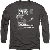 Bruce Lee No Way As A Way Long Sleeve T-Shirt, Charcoal | Size: Large