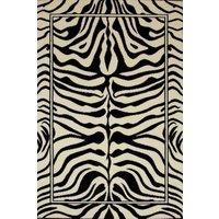 Kukoon Black White Zebra Print Maximalist Contemporary Living Room Area Rug | Size: 80 cm x 150 cm