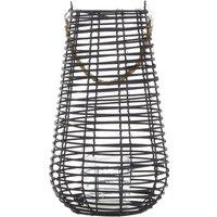 Orsina Lentigo Large Rattan Lantern in Black