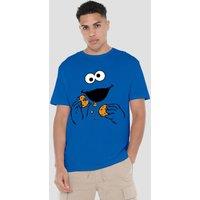 Sesame Street Cookie Monster Om Nom Face T-Shirt, Royal | Size: 4XL