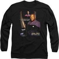 Star Trek Captain Sisko Long Sleeve T-Shirt, Black | Size: Medium