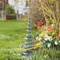 Marco Paul 0.9m Faux Rattan Obelisk - Slate in Silver