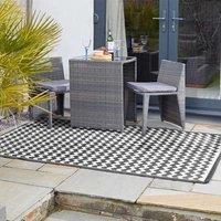 Marco Paul Black Zig Zag 150 x 210 cm Easy Clean Decorative Garden Mat | Size: 150 cm x 210 cm