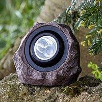 Marco Paul Grey Resin Solar Powered Realistic Rock Spotlight 19cm