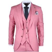 Infinity Leather Men's 3 Piece Tailored Fit Party Suit Race Day in Pink | Size: 44R