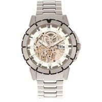 Reign Men's Philippe Automatic Skeleton Bracelet Watch in White