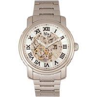 Reign Men's Kahn Automatic Skeleton Bracelet Watch in Silver