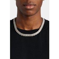 Cernucci Men's 12mm Clustered Tennis Chain in Metallic Silver | Size: 20 inches