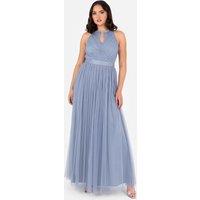 Anaya with Love Women's Halter Neck Maxi Dress in Duck Egg Blue | Size: 14