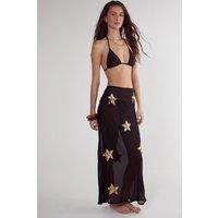 Star Embellished Midi Beach Skirt