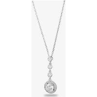 Starbright Women's Silver Round Cubic Zirconia Halo Pendant THB-05P 3A