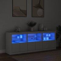 Berkfield Home Sideboard with LED Lights White 181.5x37x67 cm