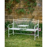Dibor Vintage Large Cream Arched Indoor Outdoor Garden Furniture Bench with Table