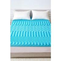 Ezysleep 5cm Cooling 7 Zone Memory Foam Mattress Topper in Blue | Size: Small Double