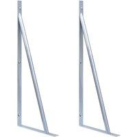Support Brackets for Fence Post 2 pcs Galvanised Steel