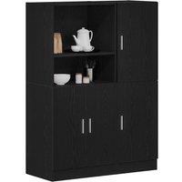 Berkfield Home 2 Piece Kitchen Cabinet Set Black Engineered Wood