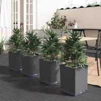Berkfield Home Planters 4 pcs Black 30x30x37 cm Polypropylene | Size: 30 x 30 x 37 cm