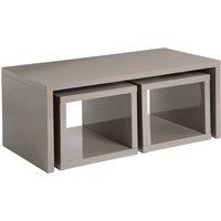 Orsina Coffee Table with Space-Saving Nesting Tables, Dark Grey Coffee Tables, Contemporary Wooden Coffee Table Set